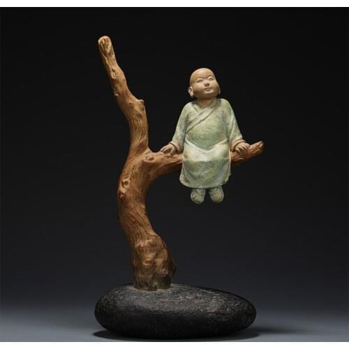 Little novice monk view restoring museum stone plastic iron pills furnishing articles sitting room adornment handicraft