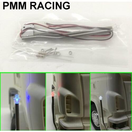 Metal side Pole lights v8 lamps For 1/14 Tamiya RC Truck car scania r620 56323 r730 ACTROS MAN TGX AROCS VOLVO Red White Blue