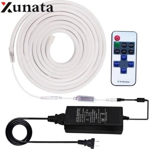 DC 12V Neon Strip SMD 2835 120LEDs/m Dimmerable LED Strip Light Waterproof Flexible LED Neon Lights with Remote