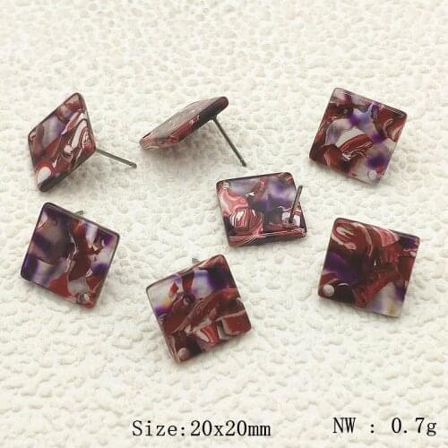 New arrival! 20mm 50pcs Acrylic Square-shape Ear Stud for Earrings Making/DIY parts,Jewelry Finding & Component