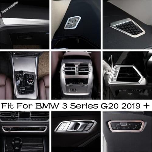 Window Glass Lift / Head Lights Switch / Transmission / AC Vent Cover Trim For BMW 3 Series G20 2019 - 2021 Silver Accessories