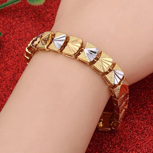 Wholesale Price Fashion Women & Men Bracelet Jewelry Mens Chain Bracelets Fashion Cute Two Tone Bracelet