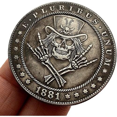 1881 Stray Coin Skull Commemorative Collectible Coin Gift Lucky Challenge Coin