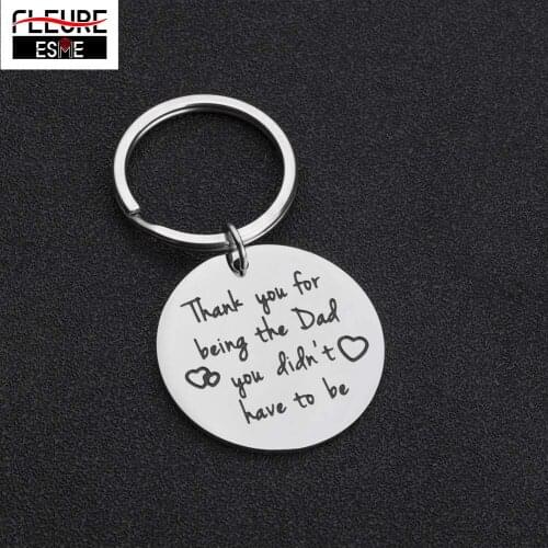 Dad Key chains gifts for Step Dad Thank You for Being The Dad You Did not Have to Be Keyring Birthday Gifts