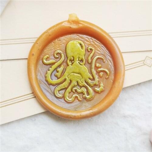 Octopus wax seal stamp,Envelope seal DIY sealing wax stamp vintage custom design stamps sea animal seal