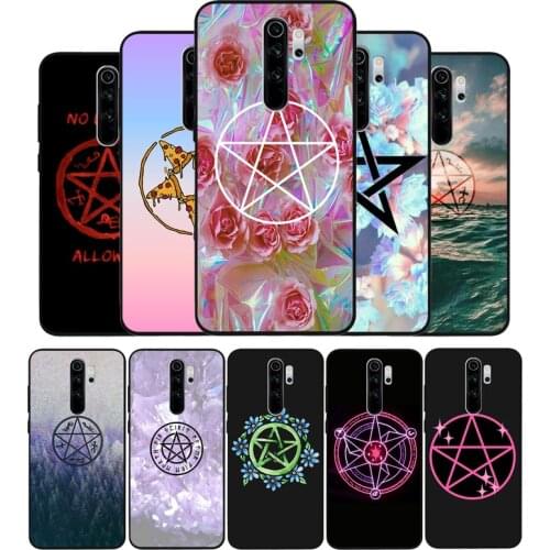 Five-pointed star Soft Silicone black Phone Case For Redmi 4A 4X 5PLUS 5A NOTE 9S 9 8T 8 7 6 5 4 PRO