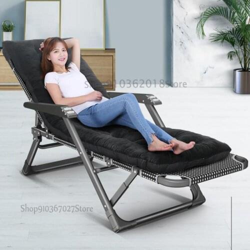Folding recliner for lunch break and nap backrest portable beach chair balcony home leisure lazy sofa chair