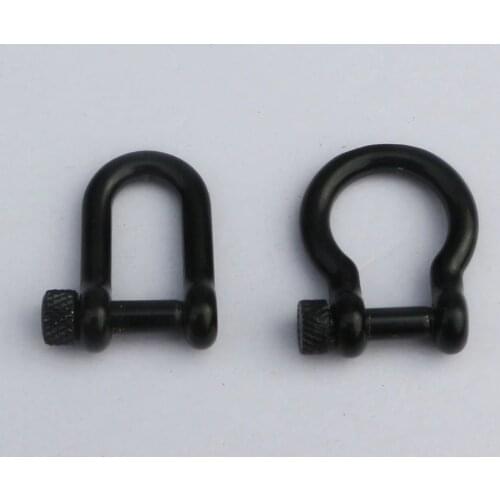 20PCS/lot High quality D/Bow shapes Adjustable shackles Black Stainless Steel Buckles With Round Pin for 550 paracord bracelets