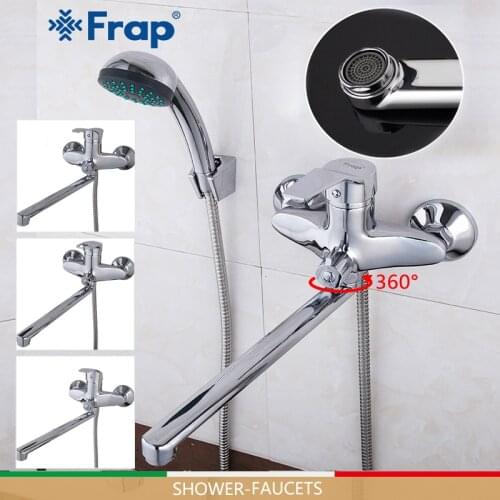 FRAP Shower Faucets bathroom bathtub faucet bath mixer shower brass waterfall faucet shower head set 300mm length outlet