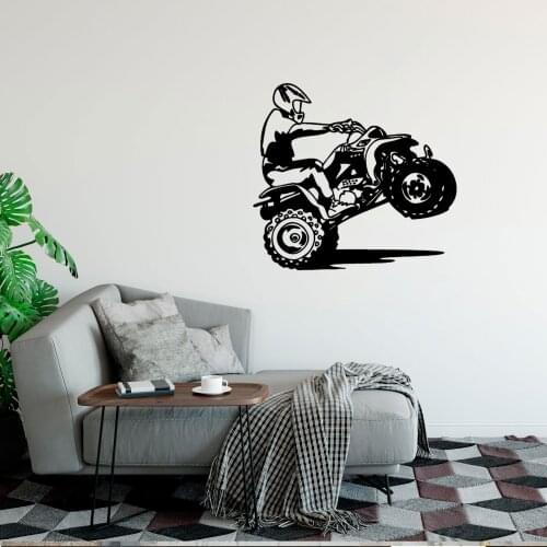 Motor Extreme Sport Vinyl Creative Wall Stickers Teen Boys Room Decor High Quality Wall Decal Four Wheel Motorcycle Mural DW8566