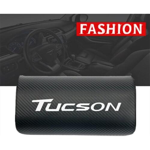 1pcs car neck pillows both side pu leather single headrest for Hyundai Tucson 2017 2018 Accessories Car Stling