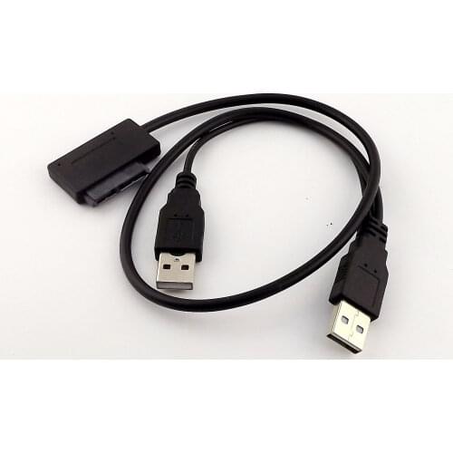 10pcs External USB Adapter Converter Cable to SATA 6+7 13Pin For DVD Rom Optical Drive 50cm