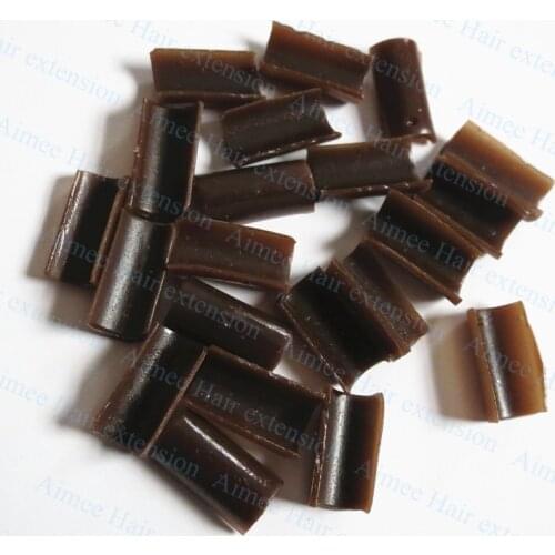 100pcs Brown Keratin glue Nail Tip Keratin U-Shaped Fusion Chips Glue Nail keratin for prebonded hair extension