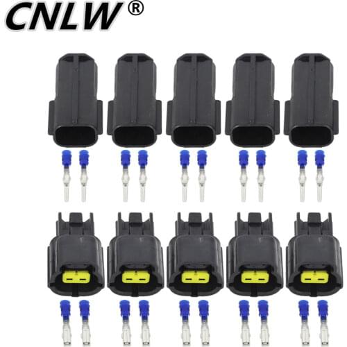 5 Sets 2 Pin DJ70216Y-1.8-11/21 Waterproof Electrical Wire Connector Oxygen Sensor Connector Plug Automobile Connector