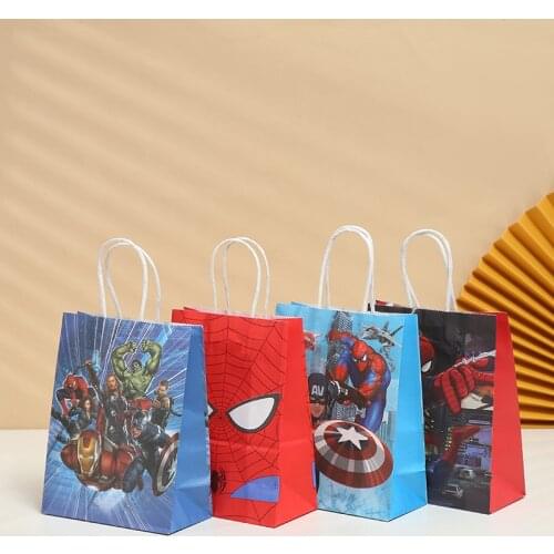 6pcs/lot Disney Avenger Princess Girls Birthday Party Decor Candy Gift Bag Paper Cartoon Aisha Anna candy gift bag Supplies