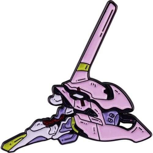 Anime Lovers Accessories Evangelion EVA-01 Cartoon Metal Enamel Lapel Clothes Coats Bag Badge Brooch Pin