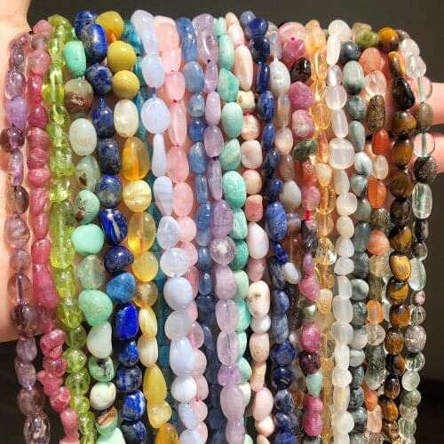 5-8mm Natural Pink Opal Moonstone Colorful Fluorite Stone Beads Irregular Spacer Beads for Jewellery Making DIY Bracelet 15