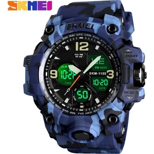 SKMEI New S Shock Men Sports Watches Big Dial Quartz Digital Watch For Men Luxury Brand LED Military Waterproof Men Wristwatches