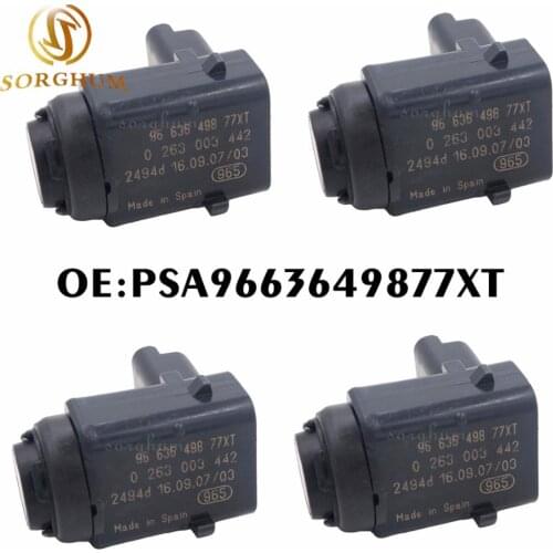 4pcs 9663649877XT PDC Backup Parking Sensor For Peugeot 407 SW Citroen Renault PSA 0263003442