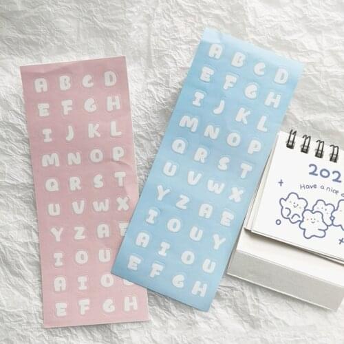 Ins Cream Gradient Color Letters Cute Stickers Creative small Labels DIY Collage Diary Notebook Stationery Decorative Sticker