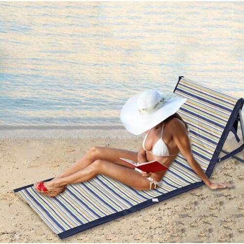 Compact Lightweight Portable Beach Ground Mat Chair Waterproof Folding Backrest Lounger For Outdoors Camping 143*55cm