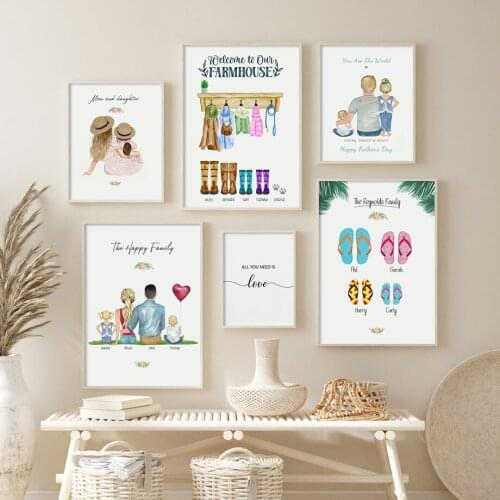 Creative Cartoon Rain Boots Warm Family Gift Canvas Painting Posters And Prints Wall Art Abstract Picture Children Room Decor