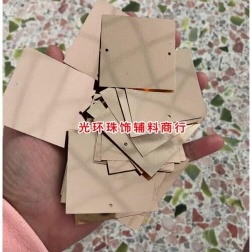 Sewing supplies 50*50mm square rose gold sequins square champagne gold beads wedding sequins