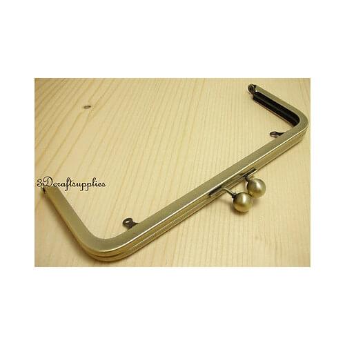 8 inch x 3 inch metal frame anti brass brush purse frame (with loops) Y4