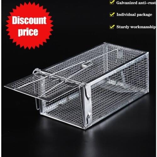 Reusable Home Rat Trap Cage Self-locking Rat Cage Humane Live Animal Pest Rodent Repeller Mouse Control Bait Catch Mice Cage