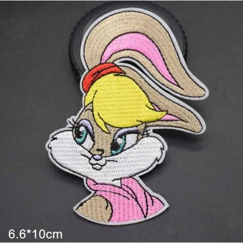 Lovely Pink Squirrel Animal Rabbit Mouse Bunny Iron On Embroidered Clothes Patches For Clothing Jean Backpacks Handbag Skirt