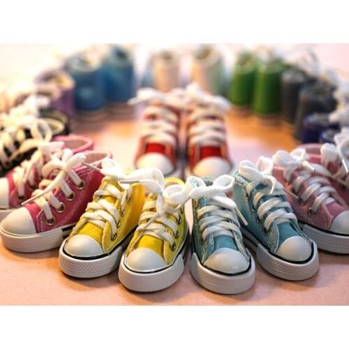 New Arrival One pair 1/3 7.5 CM Canvas Shoes For BJD Doll Fashion Mini Toy Shoes Bjd Doll Shoes For DOll Accessories