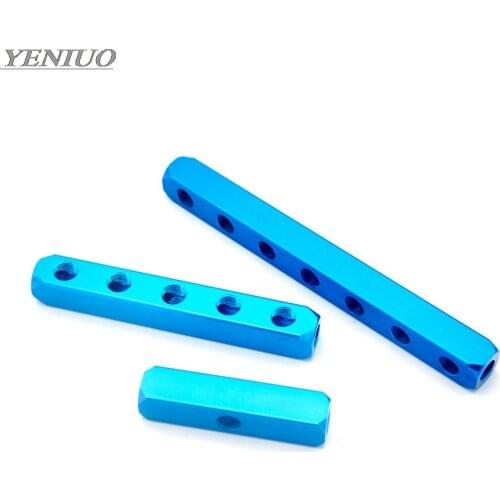 3/8" PT Thread Port 2 3 4 5 6 Way Pneumatic Quick Connector Air Hose Aluminum Manifold Block Splitter Connector Fittings