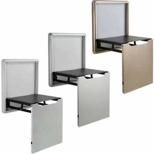 Hidden shoe changing stool aluminum alloywall folding stool shoe cabinet wall hanging porch chair bathroom wearing shoe stool