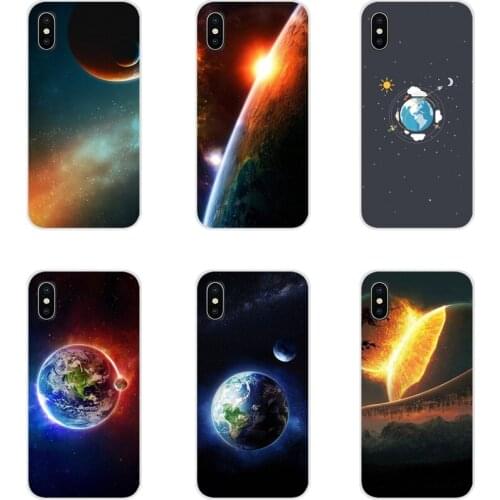 For Sony Xperia Z Z1 Z2 Z3 Z5 compact M2 M4 M5 E3 T3 XA Huawei Mate 7 8 Y3II TPU Transparent Shell Cases Space Planets and Earth