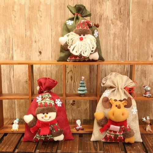 Christmas gift bag Christmas doll gift packaging bag Christmas candy box chocolate bag New Year children gift bag decoration