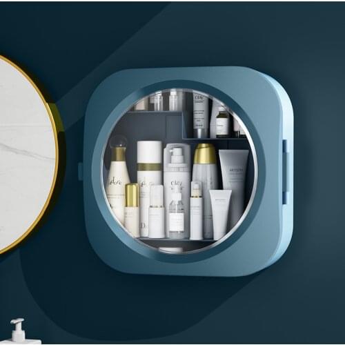 Dormitory Bathroom Cosmetic Storage Box Sealed Dustproof and Waterproof Plastic Shelf Skin Care Product Finishing Storage Shelf