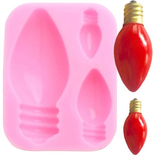 Light Bulb Silicone Mold Cake Border Fondant Mould Cake Decorating Tools ​Chocolate Gumpaste Moulds Polymer Clay Candy Molds