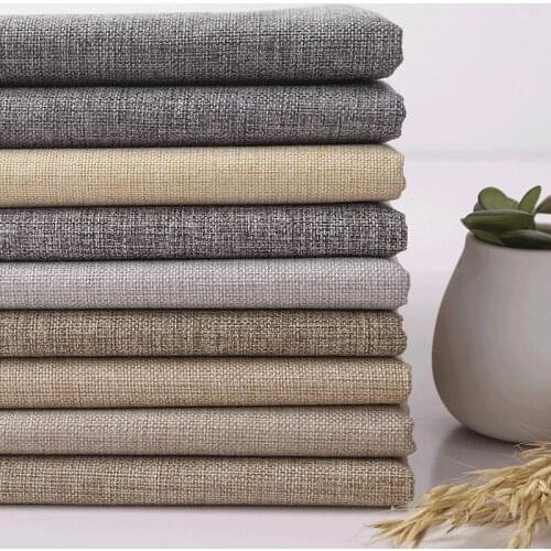Textile City Plain Thickened Linen Sofa Fabric Solid Coarse Old Canvas Handmade DIY Tablecloth 100x150cm Per Meter