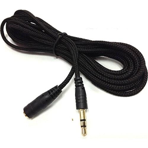5m 16Ft M/F Audio Stereo Extender Cord Earphone Cloth Cable Headphone Extension Cable 3.5mm Jack Male to Female AUX Cable