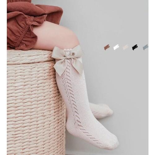 0-6T Toddler Kid Baby Girls Bow Socks Elegant Bowknot Cute Sweet Princess Socks Cotton Stretch Newborn Girls Stockings
