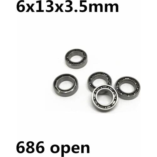 10Pcs 686 6x13x3.5mm Open Deep groove ball bearing Miniature bearing High quality