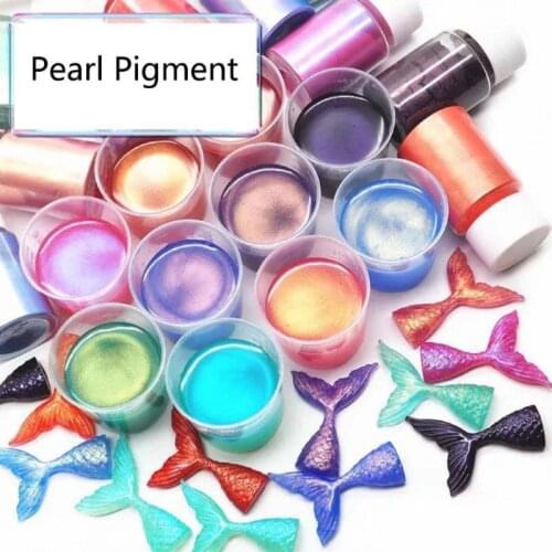 18Color Cosmetic Grade Pearlescent Mica Powder Soap Makeup Art Colorant Epoxy Resin Dye Pearl Pigment Jewelry Making 10g