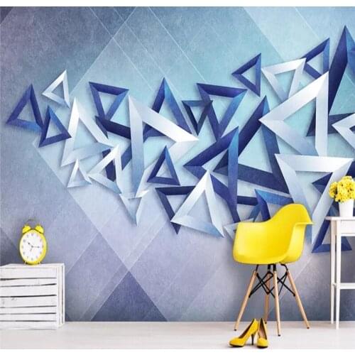 3D triangle modern simple abstract background wall