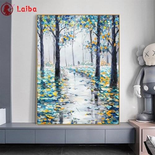 DIY Diamond Painting Abstract landscape forest trees Diamond Mosaic Full Drill Square Embroidery Cross Stitch Handmade Hobby