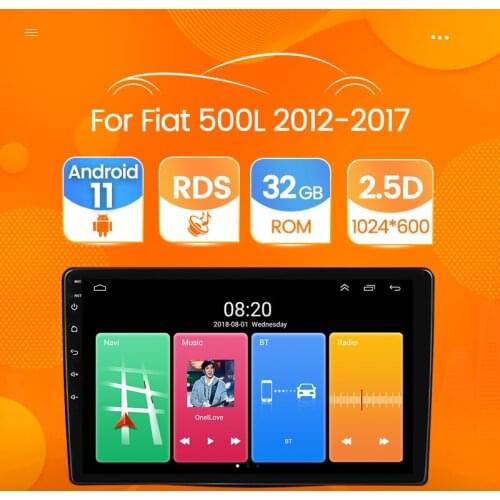 HD 2.5D Screen Android 11 2+32G Car Radio Multimedia Video Player for Fiat 500L 2012-2017 GPS Navigation Stereo Unit WIFI USB