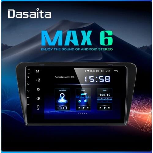 Dasaita 10.2" IPS Screen Multimedia Car 1 Din Android 9.0 for Skoda Octavia 2014 2015 2016 2017 GPS Navigation Car Stereo 4G RAM