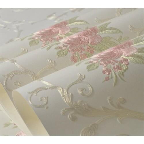 Beibehang High quality wallpaper living room bedroom full wallpaper roll 3d pink yellow wall paper home decor papel de parede