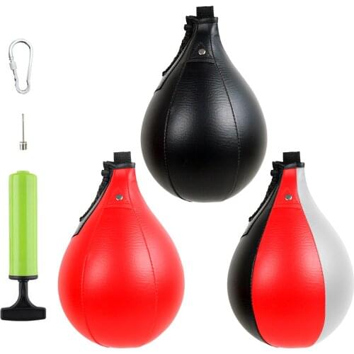 Boxing Speed Ball Leather PU Punching Ball Pear Boxing Bag Training Reaction Speed Balls Hanging Punching Bag For Thai Fitness