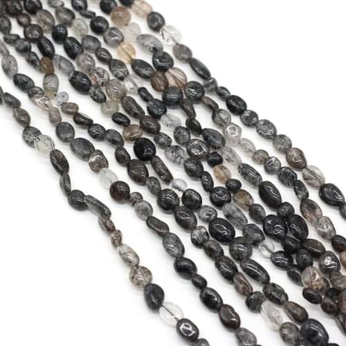 Wholesale New Natural Agates Stone Beads Black Quartz Loose Stone Beads for Making DIY Jewerly Necklace Gift Size 6-8mm