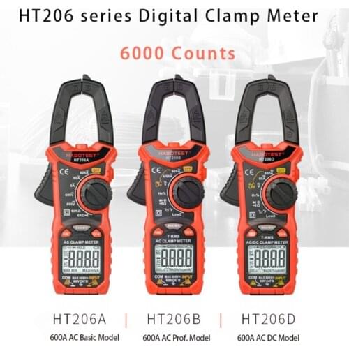 HABOTEST Digital Clamp Meter Multimeter Pinza Amperimetrica True RMS High Precision Capacitance NCV Ohm Hz Tester HT206A/B/D